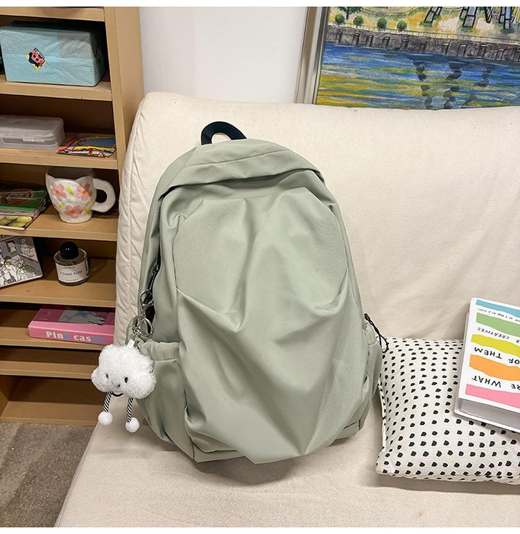 School bag versatile simple solid color college student school bag Korean version ins large capacity casual backpack light travel shoulder bag