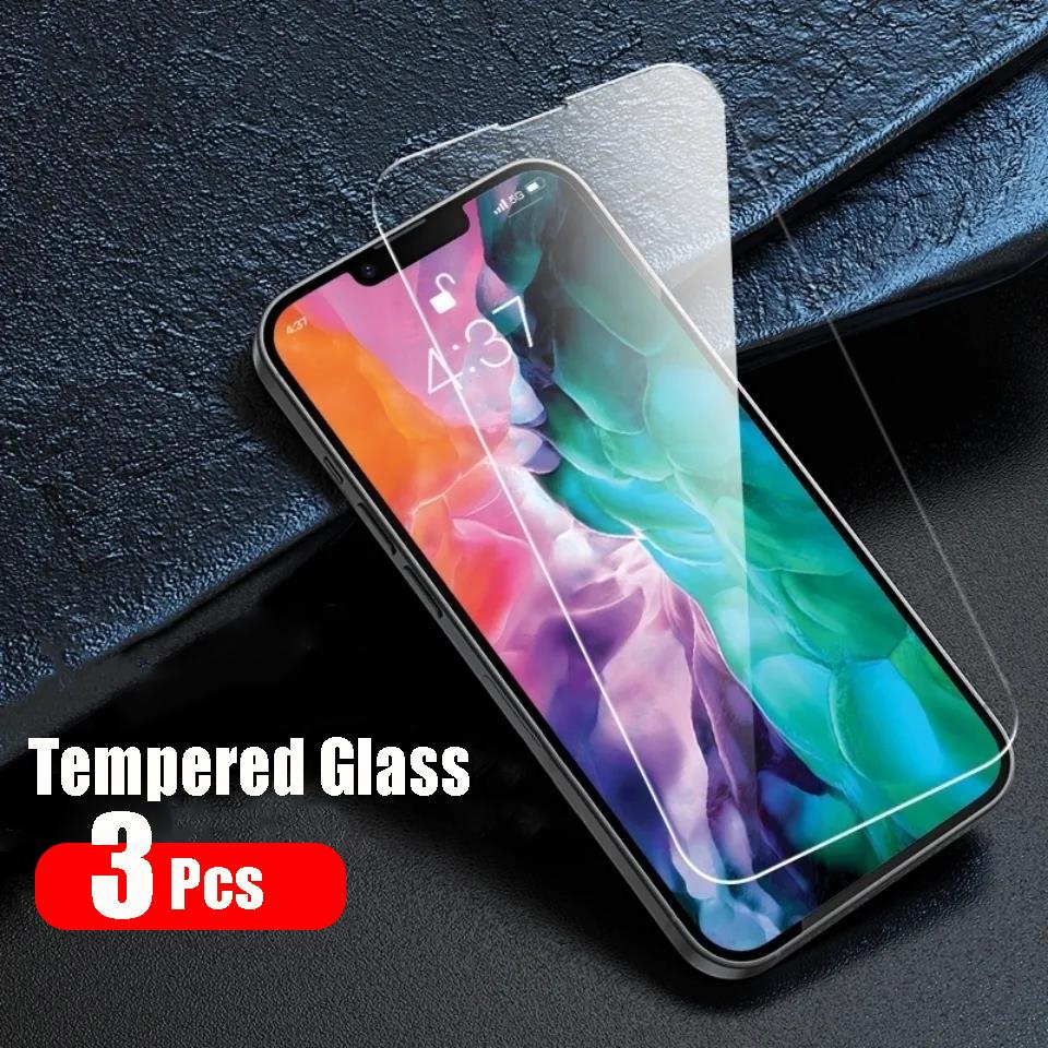 3PCS Full Cover Tempered Glass For iPhone 17 16 15 14 13 Mini 12 11 Pro Max XR XS Max Screen Protector On iPhone 17Air 16E Glass