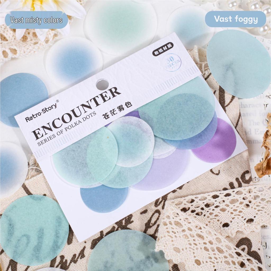 Paper Ink Dot Stickers: Simple DIY Round Journal Decoration Pack for Students