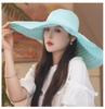 Women's foldable sun hat face protection bucket hat bow big eaves outdoor sun hat adult versatile