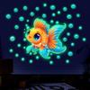 Glow-in-the-Dark Goldfish Bubble Toilet Sticker Creative Self-Adhesive Removable Bathroom Decoration Wall Windows Car Stickers
