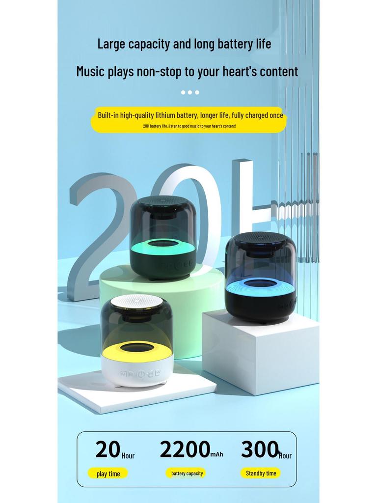 AI Bluetooth Smart Speaker with Stereo Sound and Colorful LED Lighting