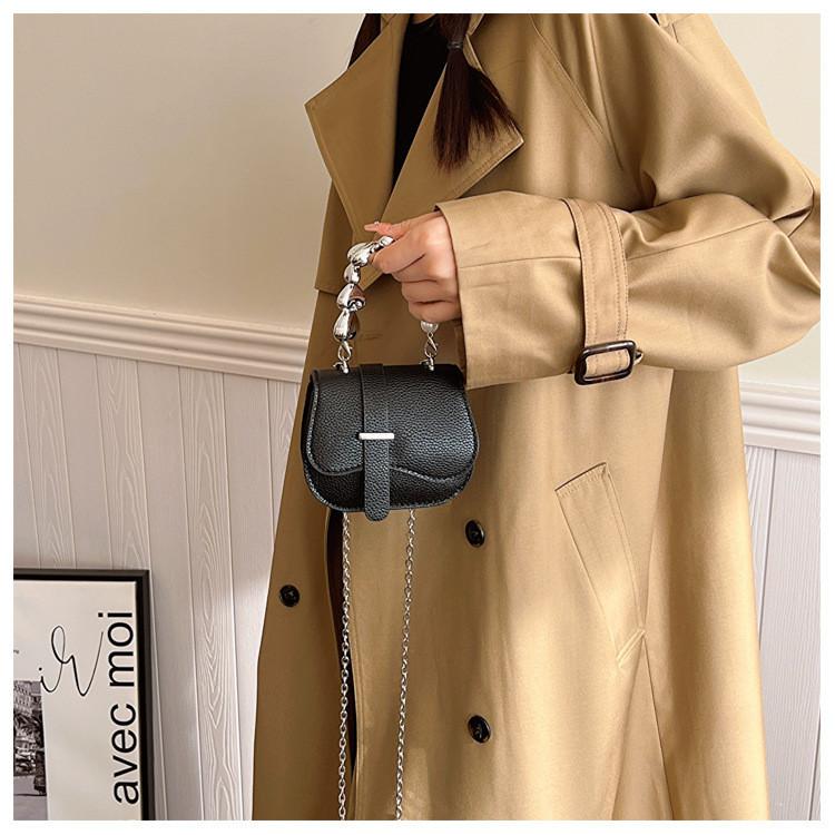 Stylish Minimalist Saddle Bag Women's Cross-border Trend Small Pu Shoulder Bag