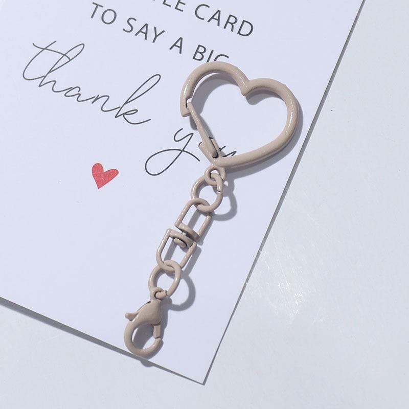 Zinc Alloy Heart & Perler Bead Ornament Keychain Accessory