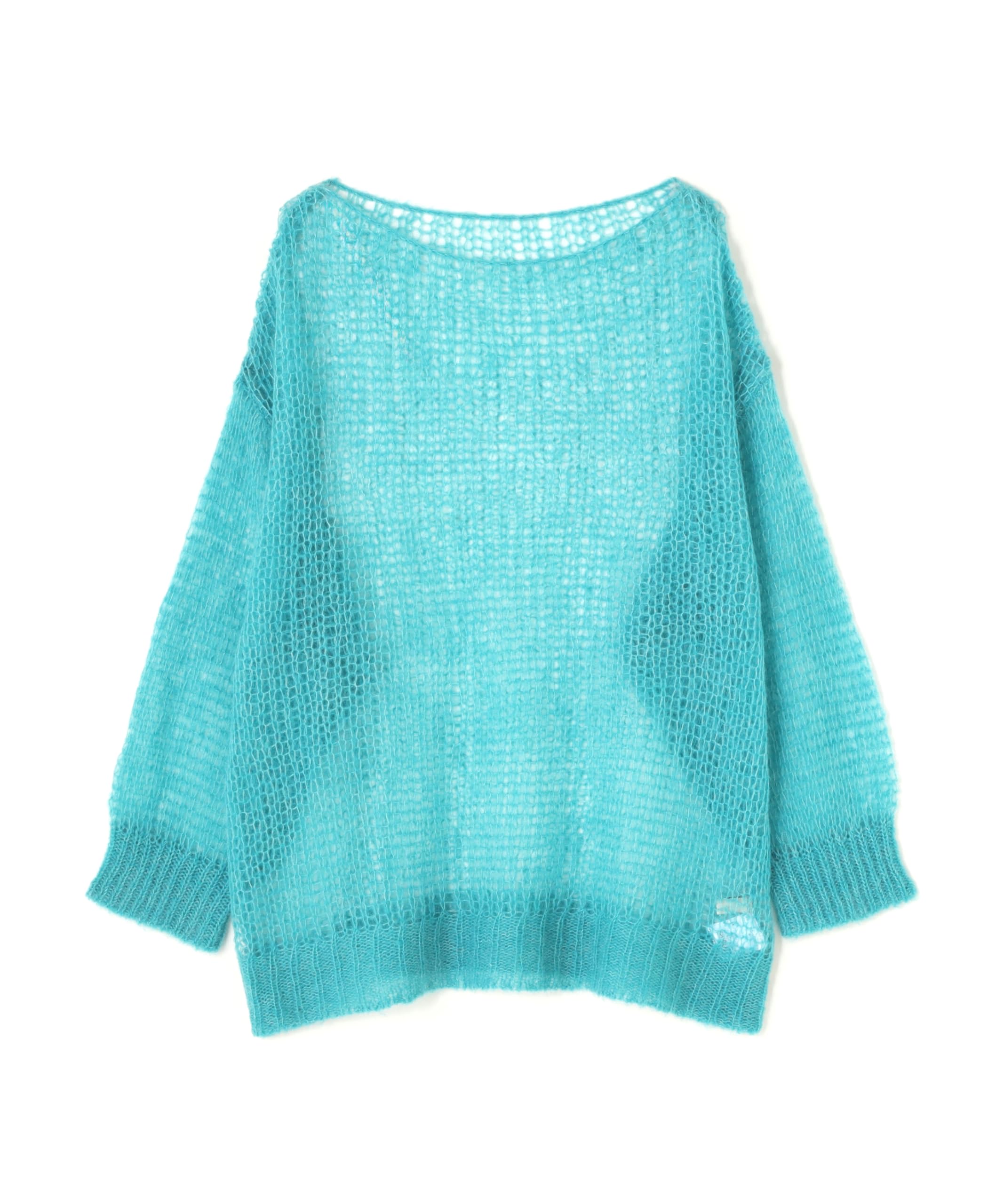 

N Natural Beauty Ажурный свитер базового зеленого цвета из мохеровой смеси для женщин, зелёный