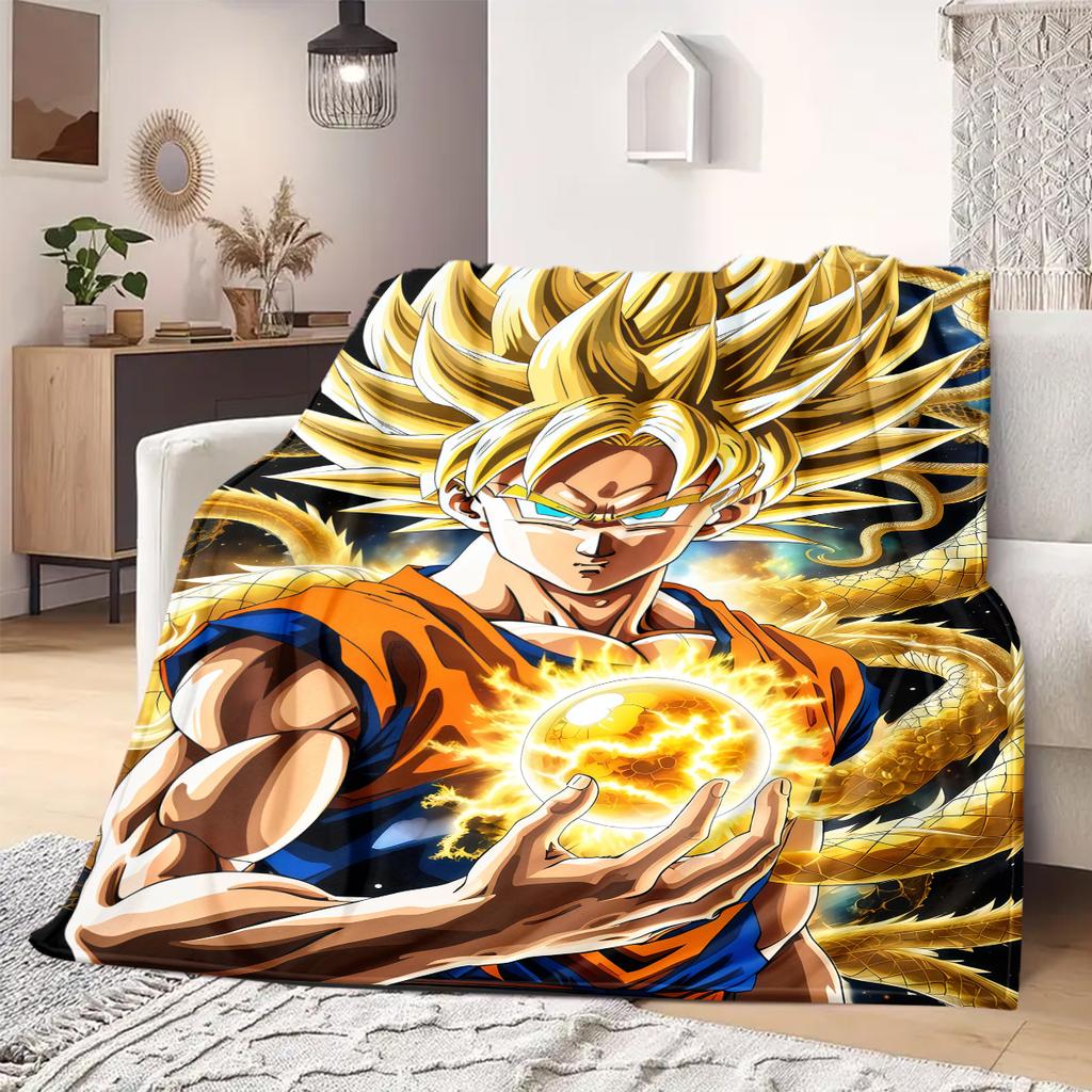 Dragon Ball Z Print Blanket Warm Comfortable Flannel Blanket Suitable for Bedrooms,Sofas, Beds,Chairs,Travel -QIAO27