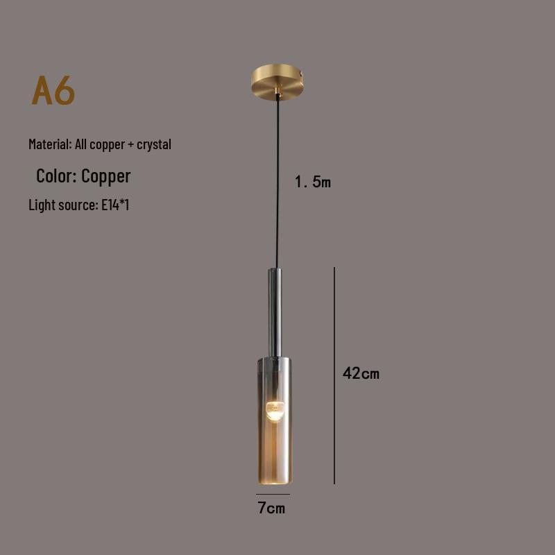 Luxury All-Copper Crystal Chandelier Pendant for Restaurants and Bedrooms