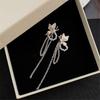 Elegant Butterfly Jewel Drop Earrings With Silver Posts Alloy Lightweight Design For Sensitive Ears