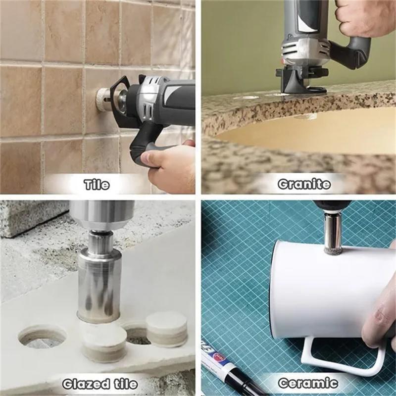 10pcs 6-30mm Diamond Glass Marble Drill Core Hole Saw Opener Ceramic Marble Tile Opening Woodworking Tools Glass Drill Bit Set