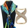 Elegant Metal Shawl Ring Clip with Rhinestone Embellishments for Women - Perfect for Weddings and Formal Events