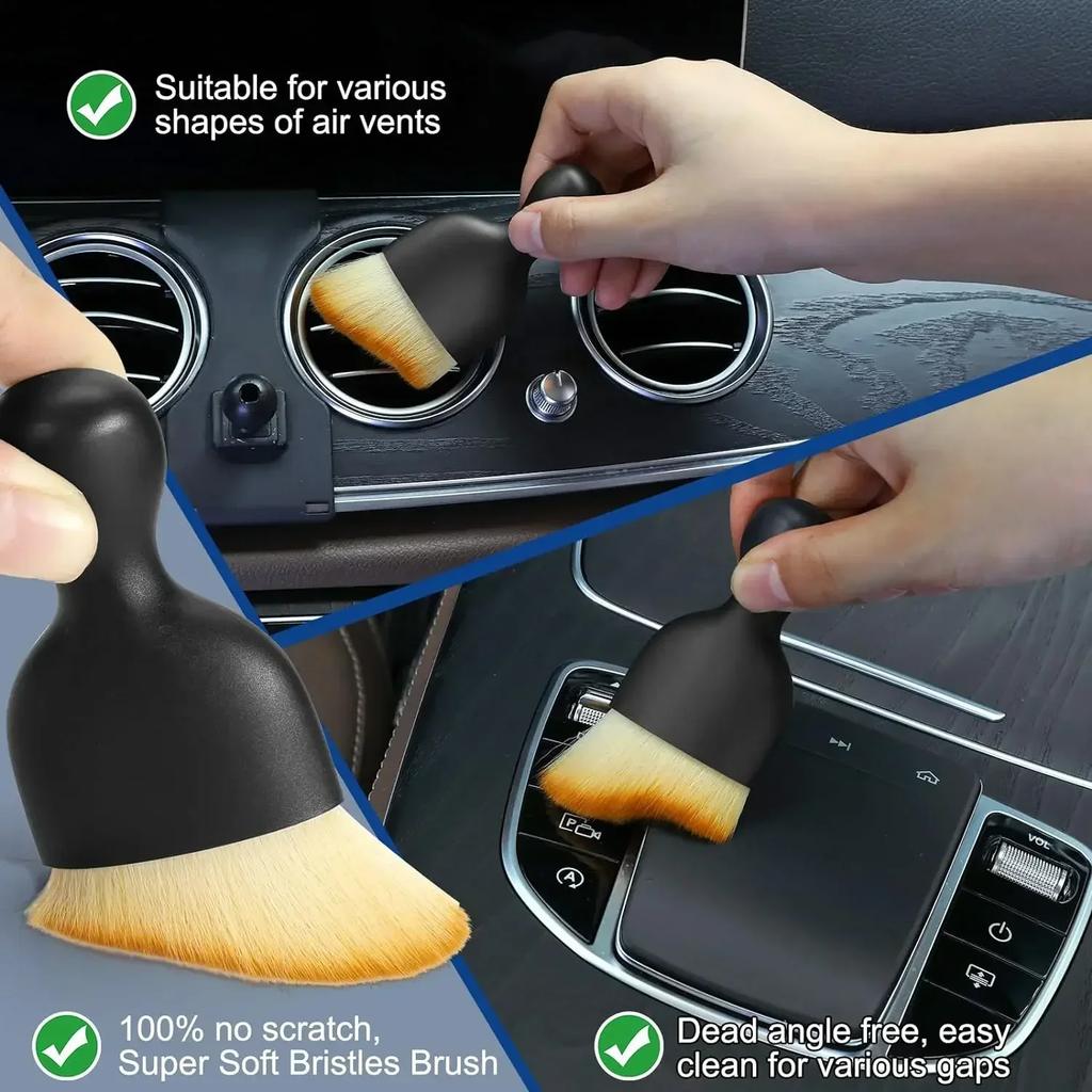 6Pcs Car Wash Care Detailing Brush Set,for Cleaning Wheels, Dashboards, Vents and more,Car Cleaning Brushes, Car Accessories