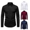 Autumn Men'S Solid Color Pleated Design Long-Sleeved Shirt European Size Men'S Loose Shirt