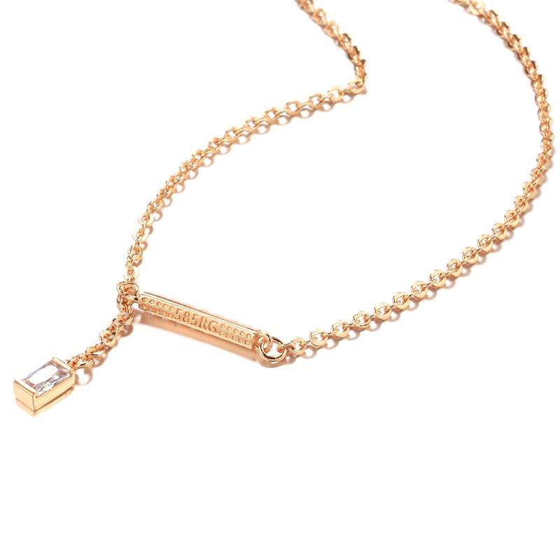 Náhrdelník s přívěskem Kinel Rose Gold pro ženy Jedinečný denní náhrdelník se zirkonem
