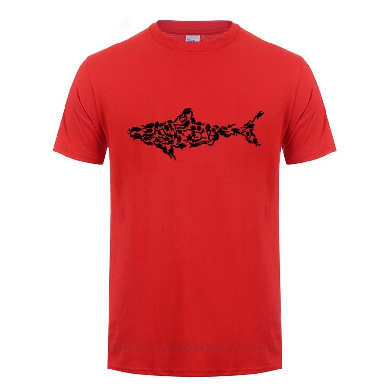 Funny Birthday Gifts For Men Dad Father Son Guys Friend Brother Shark Scuba Diver Tshirt Tee Divinger Dive Cotton Joke T Shirts