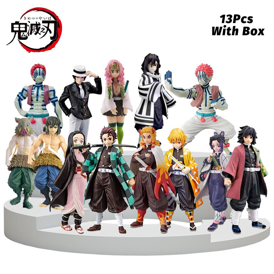 Figurină de Acțiune Anime Demon Slayer - Kamado Tanjirou cu Agatsuma Zenitsu și Nezuko Model PVC Jucării Kimetsu No Yaiba Războinici