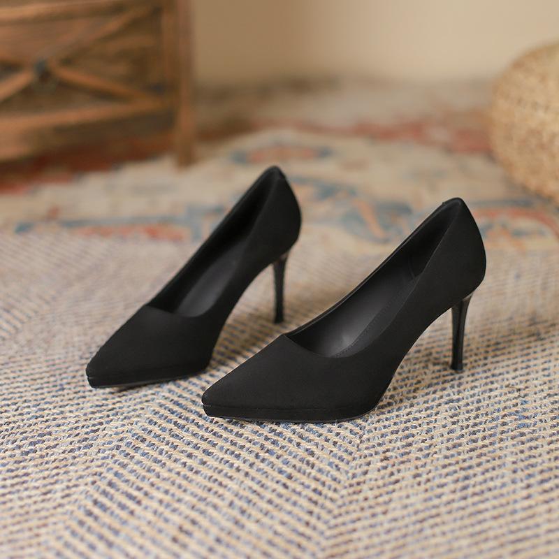 

8-8 тысяч птичья сетка заостренный тонкий каблук высокие каблуки женские новые замшевые супер высокие каблуки 11 40