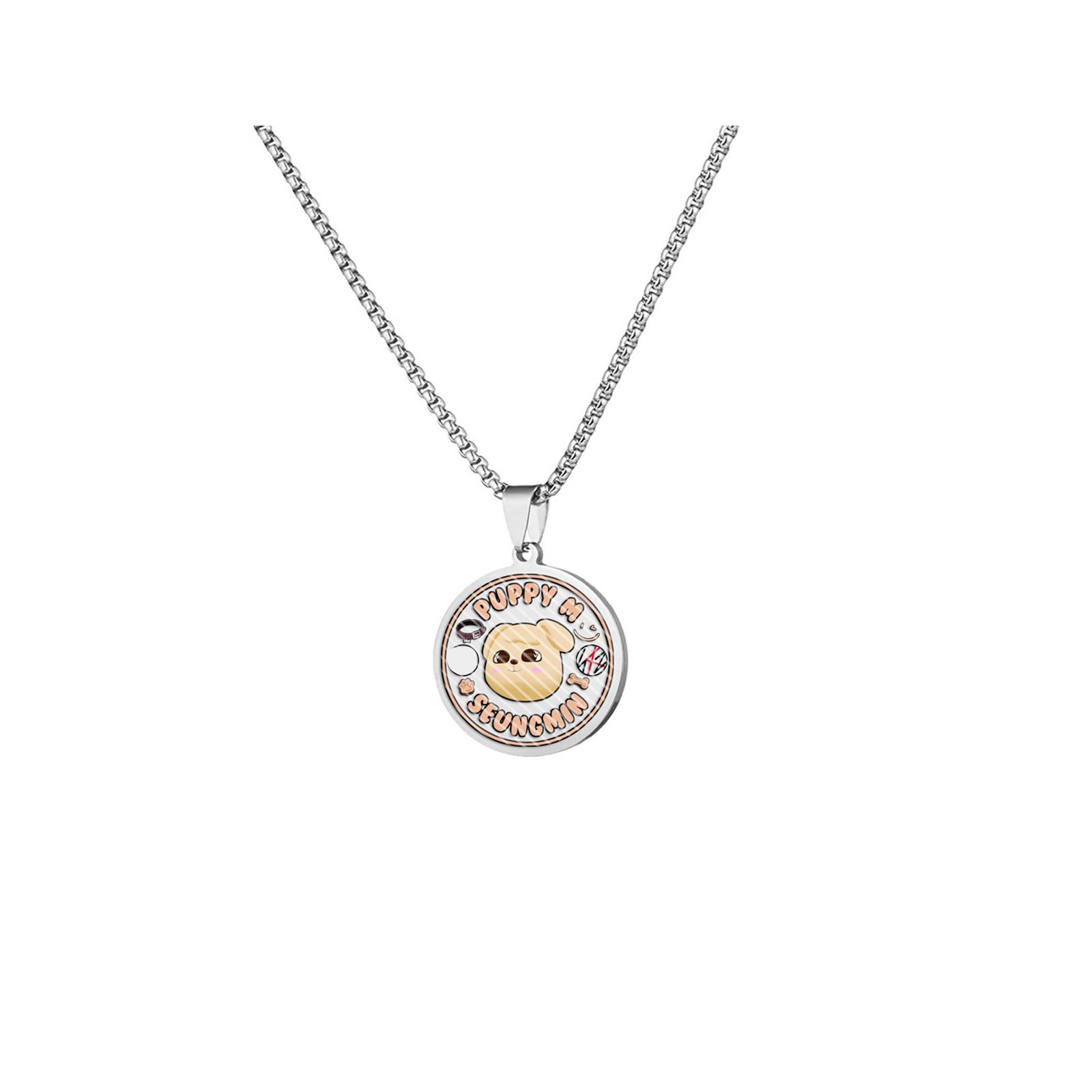 Stainless Steel Engraved Necklace, Men s Group, Titanium Steel Pendant, Sweater Chain One Size