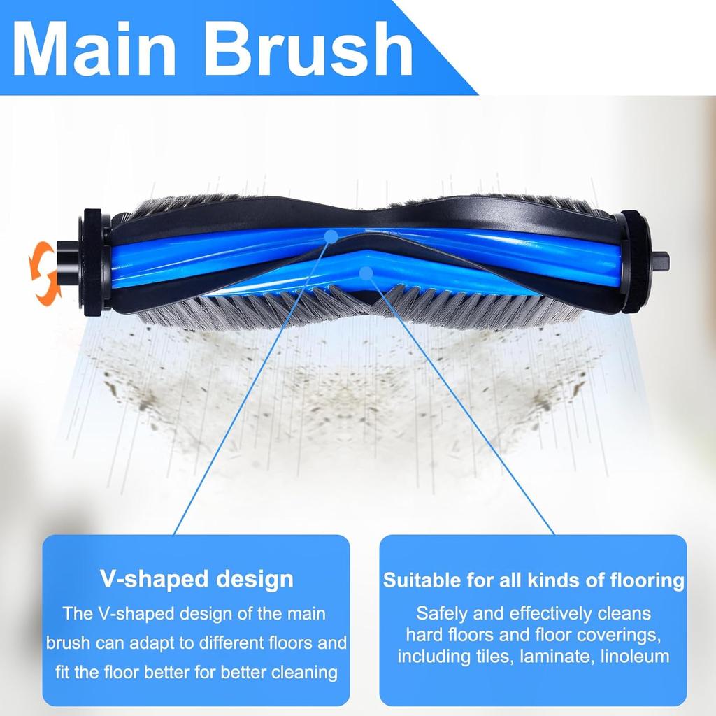 Compatible for Ecovacs X8 Pro Omni Accessories Main Side Brush Hepa Filter Rag Dust Bag Replacement Parts