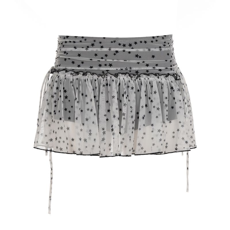 

H Home European and American Women s Clothing Sweet Cool Sexy Y2g XINGX Print Pleating Pleated Skirt Niche Design Light Culottes White S