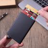 Portafoglio RFID Smart, porta carte, sottile, in metallo, per uomo e donna, con apertura a scomparsa, minimalista, piccolo, nero, per uomo.
