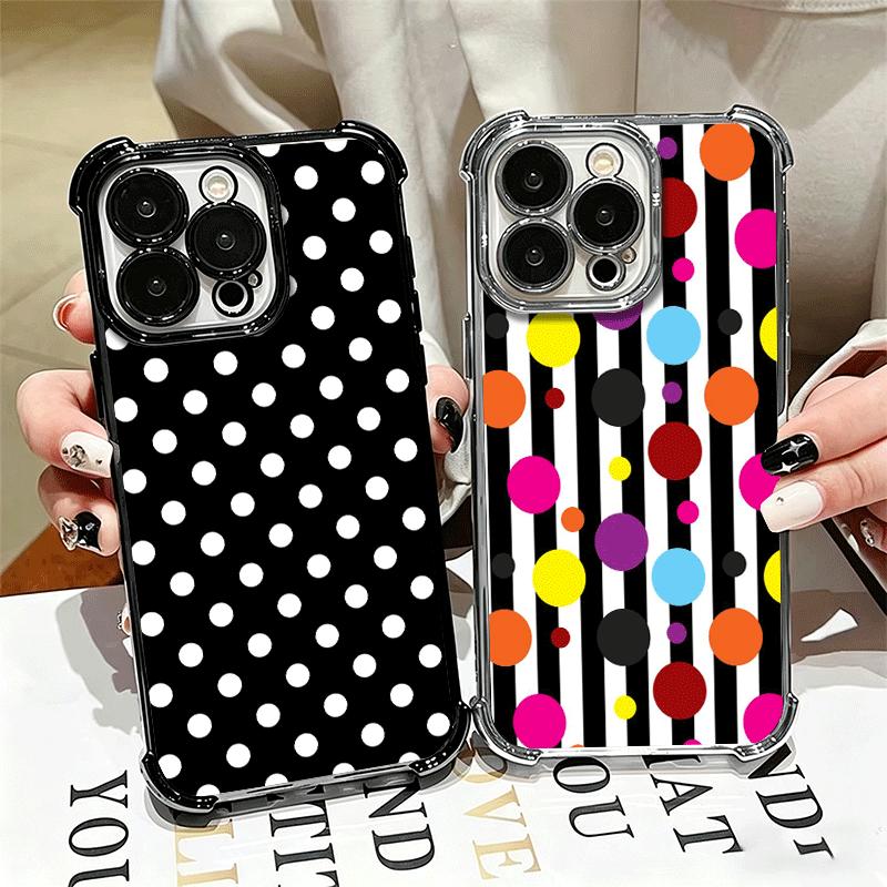 Polka Dots Art Fashion Desgin Soft Phone Case For iPhone 15 16 17 Air 14 Pro Max 16E Plus 13 12 Mini Plating Anti-Fall Fundas