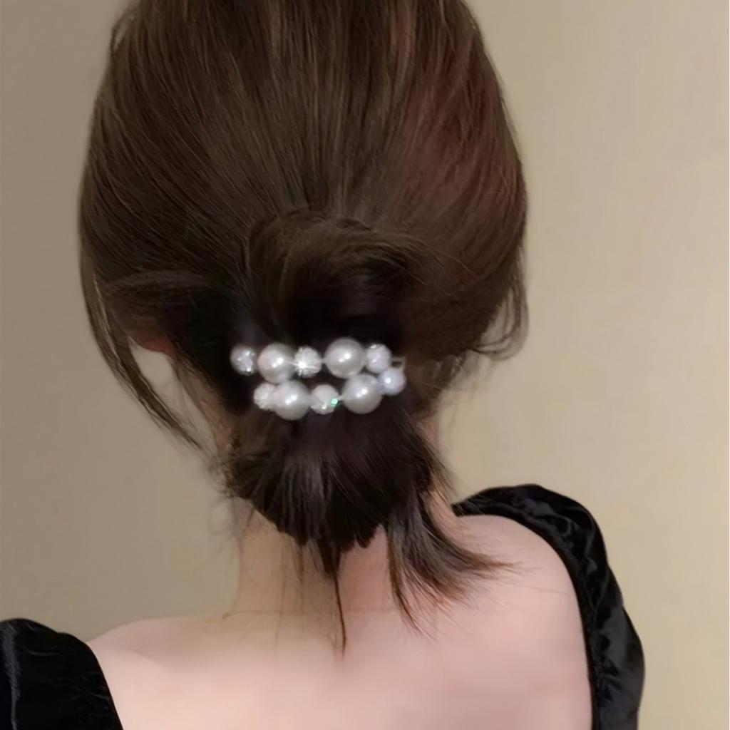 Celebrity Style Expensive Beads Flash Diamond Hair Band High-End Light Luxury Bracelet Hair Rope Dual-Purpose