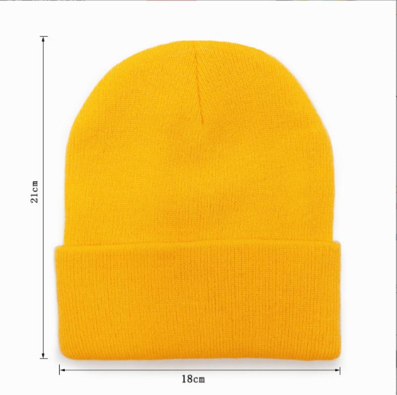Fashion Men's And Women's Autumn Winter Cute Hat Girls Autumn College Style Warm Solid Color Embroidered Knitted Casual Cap