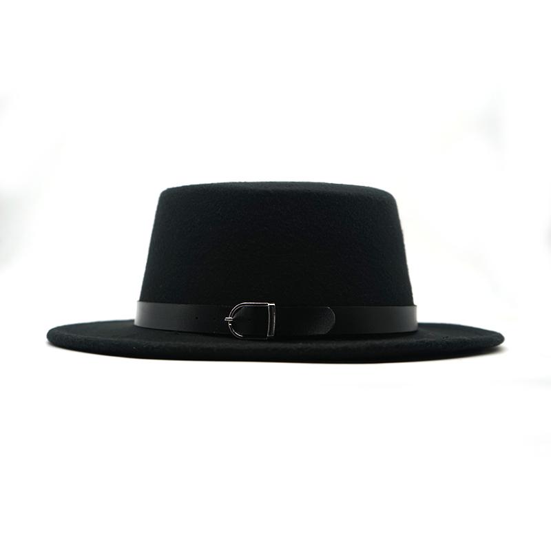 Ny Filthatt Herre Fedora-hatter med Belte Dame Vintage Trilby-luer Ull Fedora Varm Jazzhatt Chapeau Femme filt Panamahatt
