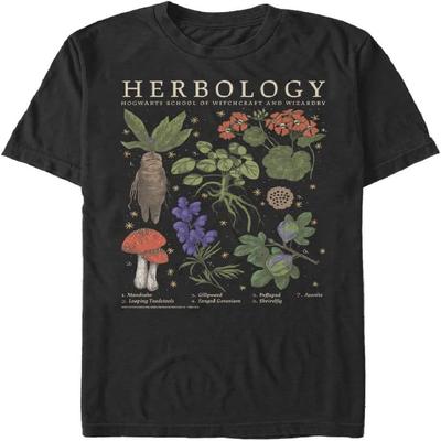 Harry Potter Warner Brothers Herbology Men's Tops Short Sleeve Tee Shirt Black