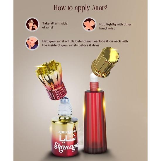 AdilQadri Shanaya Attar | Arabic & French Blend | Unisex Non-Alcoholic Roll-On | Long Lasting Attar - 12 ML