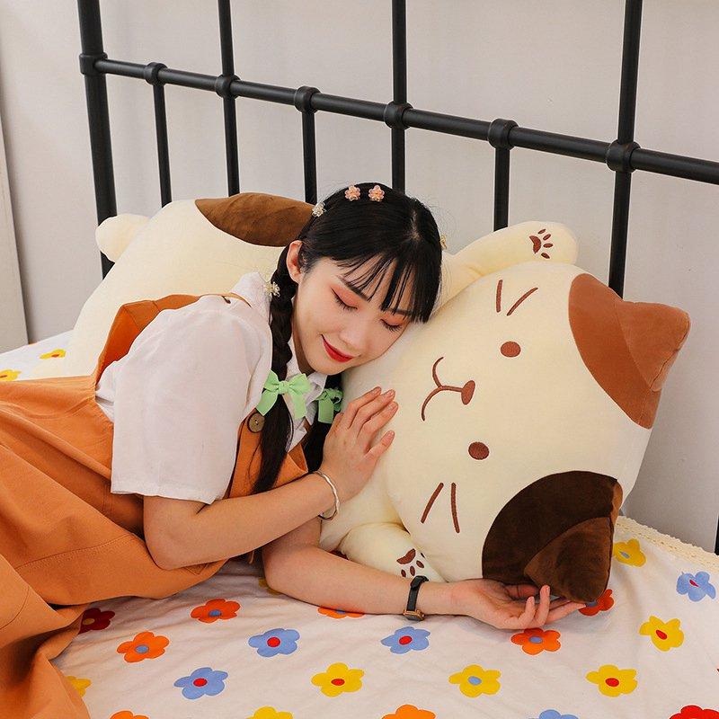 45cm-105cm Kawaii Big Fat Belly Cat Jucării de plus Umplute Moale Animal Lung Pisică Pernă Pernă de somn Cadou creativ de aniversare pentru copii