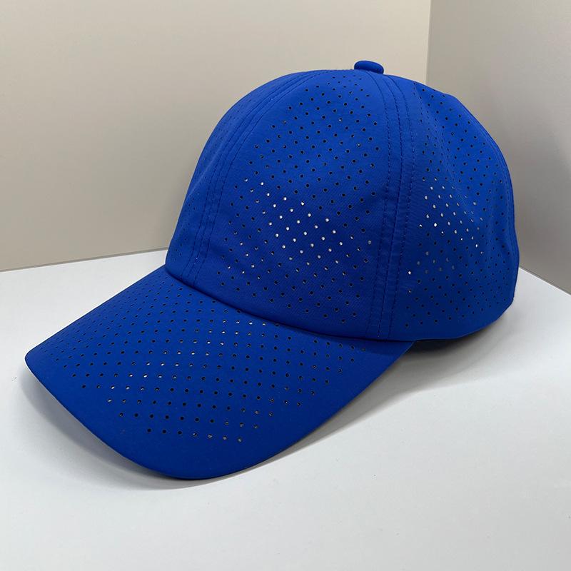 Perforated Baseball Cap With Custom Logo Text Print, Lightweight Quick Dry Running Cap, Adjustable Golf Tennis Hat