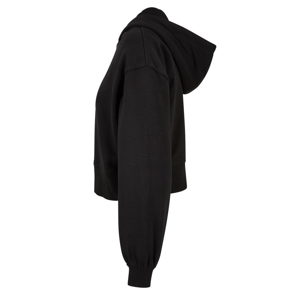 Build Your Brand Womens/Ladies Short Oversized Full Zip Hoodie