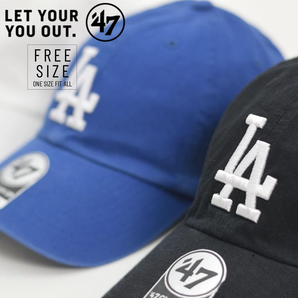 47 Brand Men's CLEANUP LA Los Angeles Dodgers Casual Cap, Black