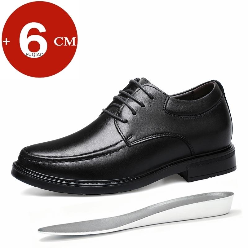

Gentleman 6cm Invisible Height Increasing Leather Shoes Men Business Casual Formal Dress Elevator Shoes for Wedding Office Party 35 чёрный