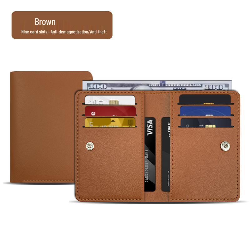 RFID Diebstahlschutz Lederkartenhalter mit Mehrfachkartenfächern und großem Fassungsvermögen für Kleingeld