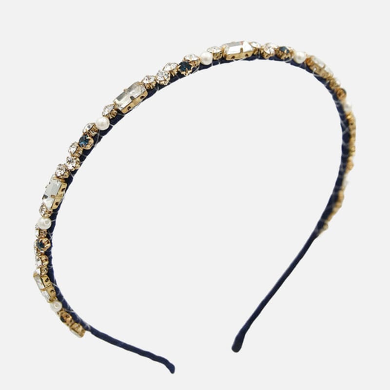 

Дж.Лорен Кубический Жемчуг Темно-синий Империя Повязка для волос H01396 single type