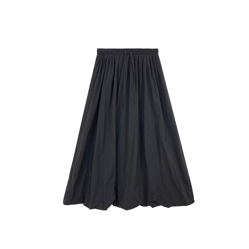 

Plus Size Women s High Waist Sweet Puffy Bud Skirt - Versatile Workwear Design XL (120-150 kg) чёрный