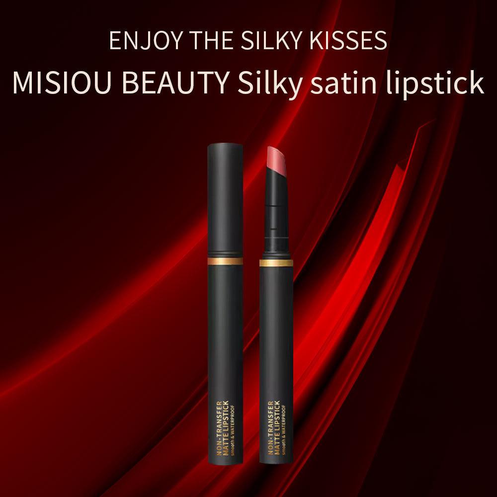 Misiou Beauty Velvet Matte Thin Tube Lip Glaze, samtmatter, leicht zu färbender, nicht leicht zu verfärbender, nicht leicht zu verblassender Lippenstift