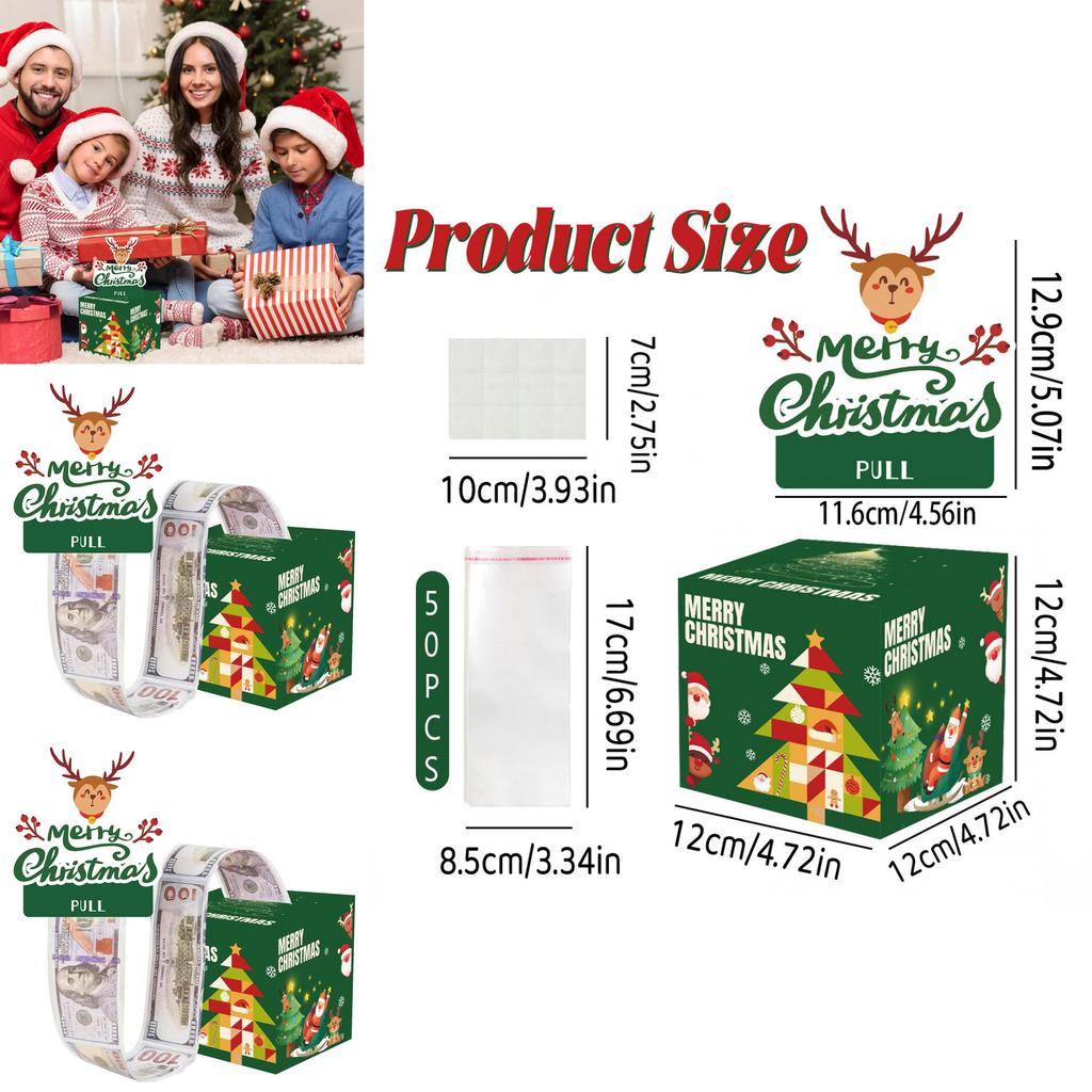 Red Santa Claus Pattern Paper Gift Box For Christmas Surprises And Gift Exchange