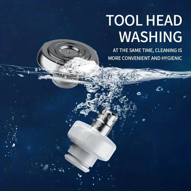 2 IN 1 Mini Portable Electric Capsule Shaver Nose Hair Trimmer Rechargeable Electric Beard Scraper Knife For Men's Travel Razor