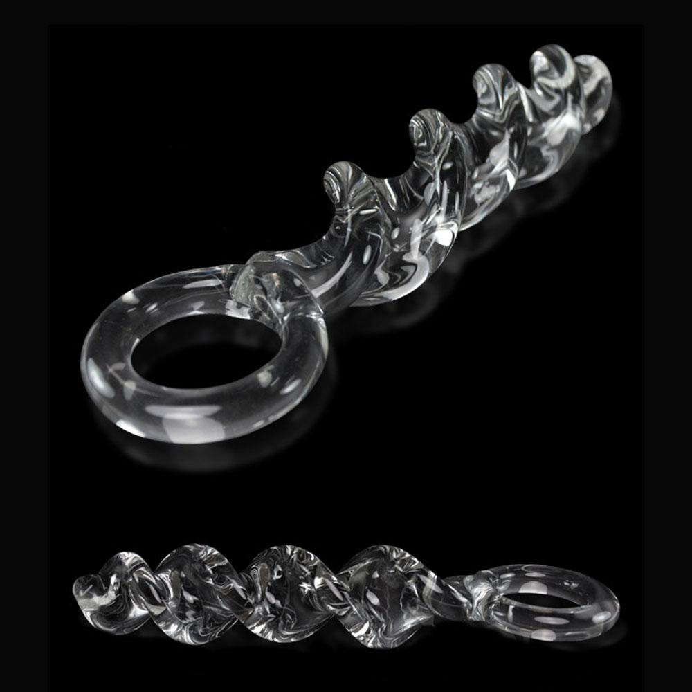 20cm Glass Drill Butt Plug Sensual Sex Toy Explore Ass Play Women Gay Stimulate Orgasmic Finger Ring Extrame Anal Masturbation