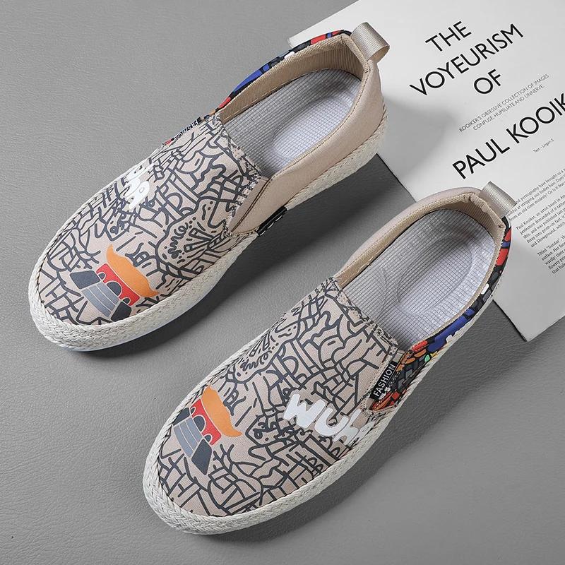 Summer Breathable Mens Casual Shoes Cloth Men Loafers Platform Walking Sneakers Running Shoes Comfort Slip-on Lazy Driving Shoes