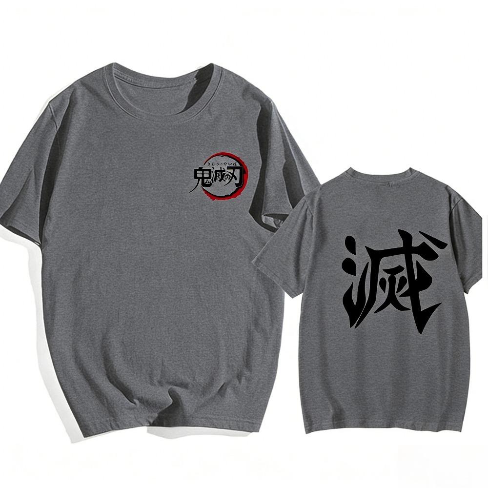 Ghost Slayer Blade Unisex Pure Cotton T-shirt 2026 Summer Anime Double-sided Printed Loose Casual Short Sleeved Top