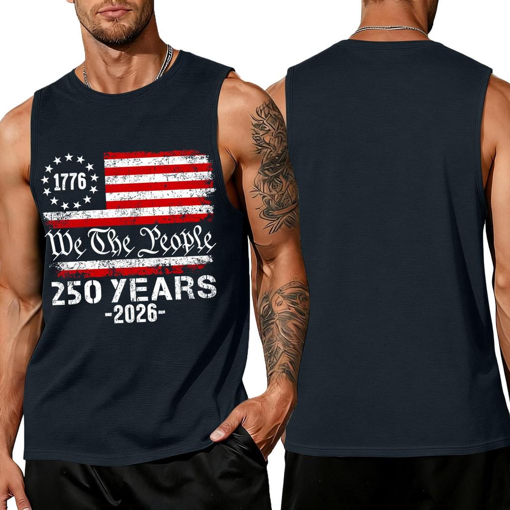 Men 4th Of Shirts USA Muscle Sleeveless Shirt Patriotic Tank Tops