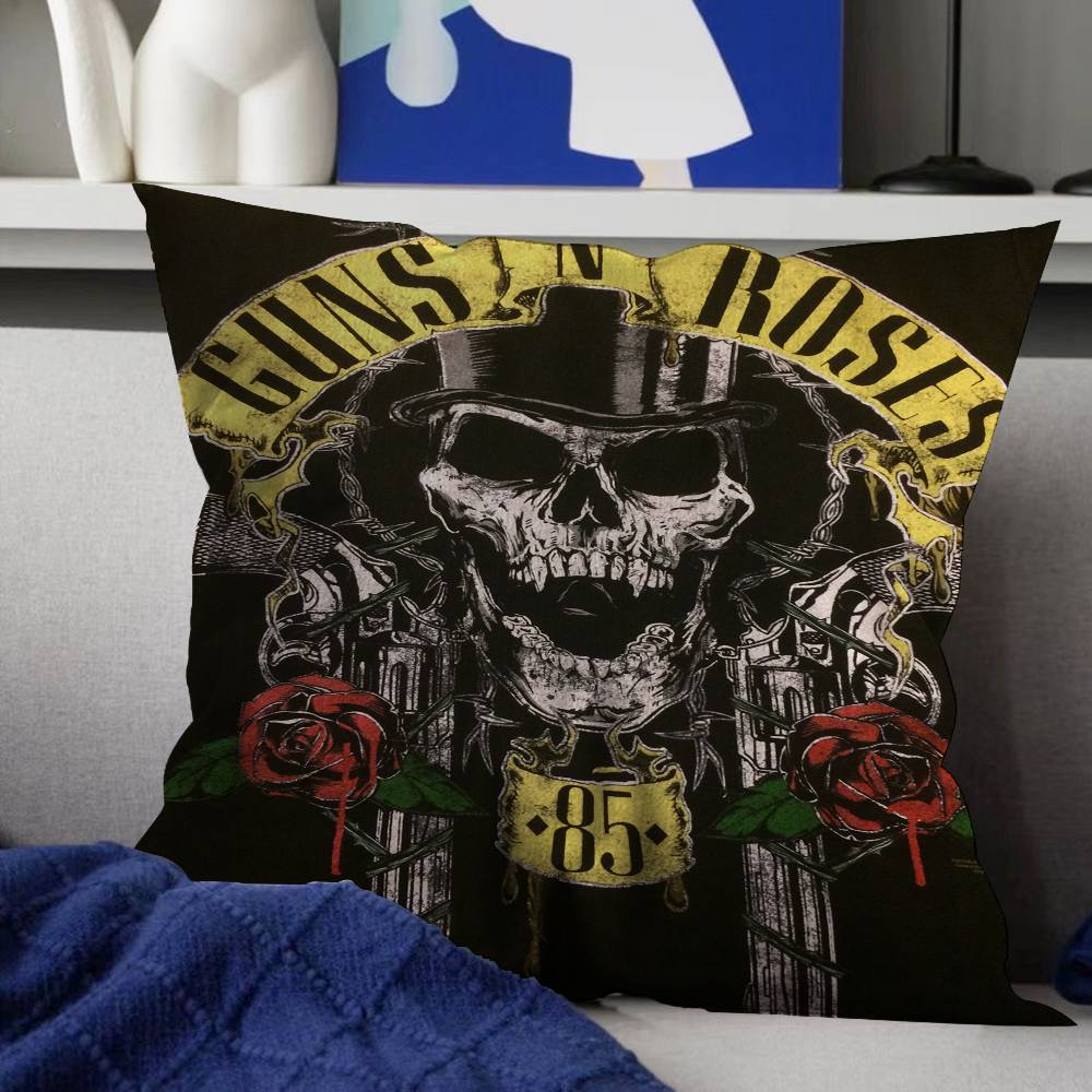 

G-Guns N-N R-Roses R-Rock Band Pillow Cover for Bedroom Room and Living Room Sofa Decorative Cushion Cover 12x12Inch