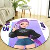 1pc KPop Demon Hunters RUMI6 Design Printed Area Round Carpet for Bedroom Living Room Home Decor Rugs Mat Non Slip Mat Rug for Bedside