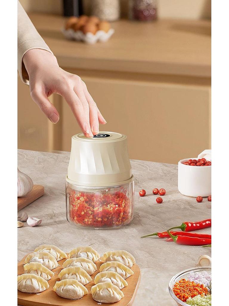 Rechargeable Mini Electric Garlic Masher & Baby Food Blender - Kitchen Utensil & Meat Grinder.