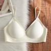 Traceless steel ring-free liquid foundation underwear women's neck, thin shoulder straps, beautiful back, small breasts gathered and closed
