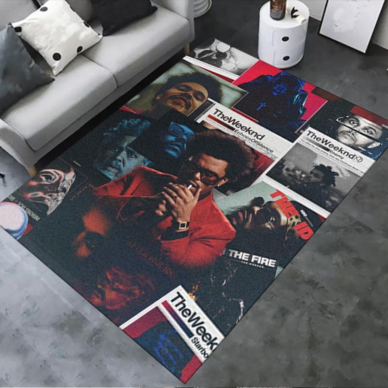The Weeknd Teppich für Wohnzimmer Schlafzimmer Zuhause Sofadekoration, Kinder Spiel rutschfeste Bodenmatte